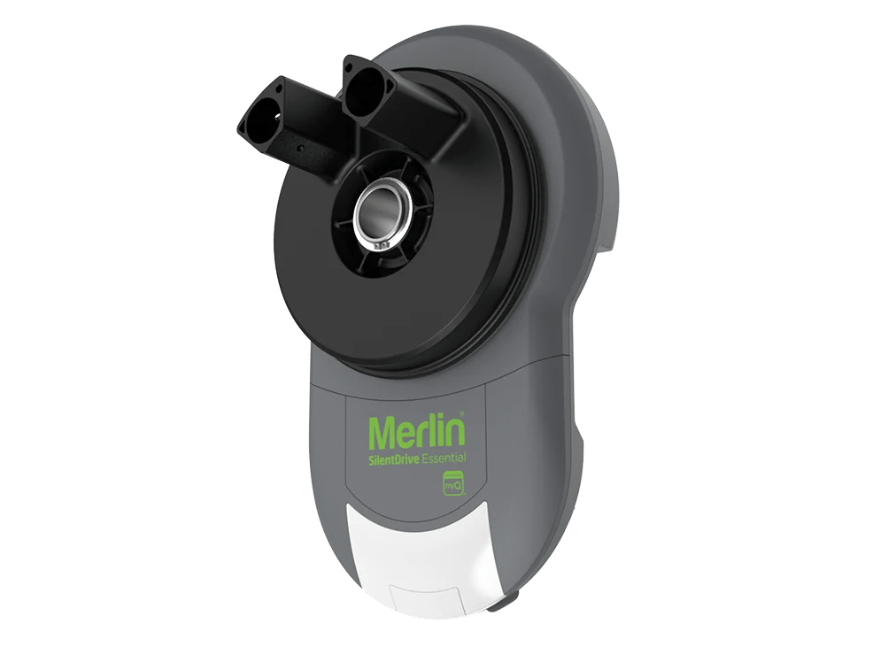 Merlin SilentDrive Essential handheld motor controller with a circular drive hub and two connector ports