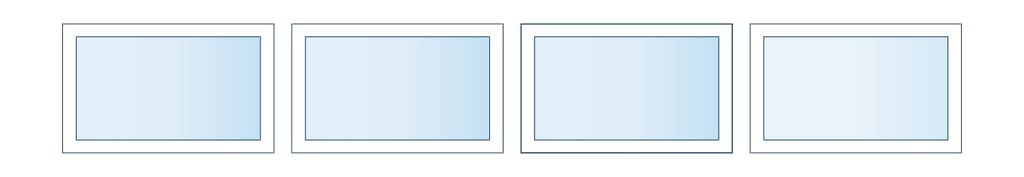 Four identical light-blue placeholders in a row, each with double borders.