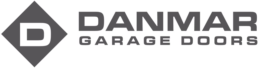 Danmar Garage Doors logo with a diamond-shaped emblem and bold lettering