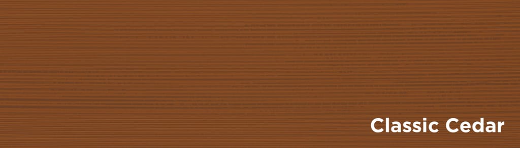 Wooden panel texture in cedar color with 'Classic Cedar' text in white at the bottom right.