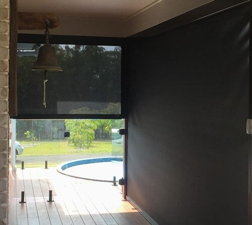 Slide blinds for outdoor spaces